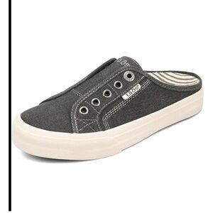 Taos Women's EZ Soul Dark Gray Canvas Slip On Shoes Size 9 Comfort Casual